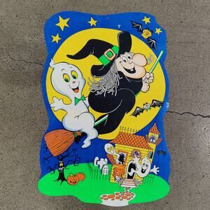 vintage 1980s Casper Friendly Ghost Halloween 20x30" yard sign poster decoration